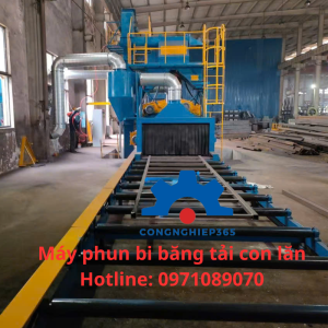 máy phun bi băng tải