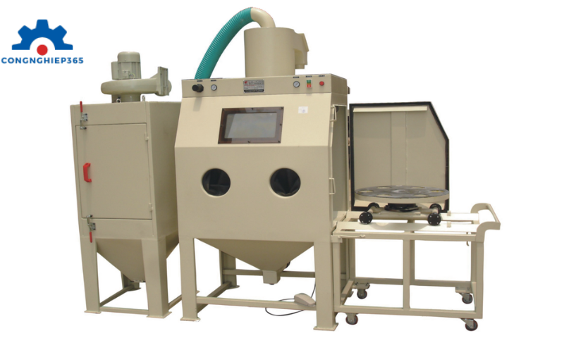 Máy phun cát gương công suất thấp phù hợp với các xưởng nhỏ, thợ cá nhân hoặc dùng trong môi trường cần xử lý số lượng vật liệu hạn chế